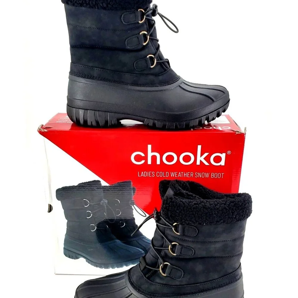 Chooka 8 Boots Duck Waterproof Cold Weather Snow Rain Shoes Outdoor Shearling